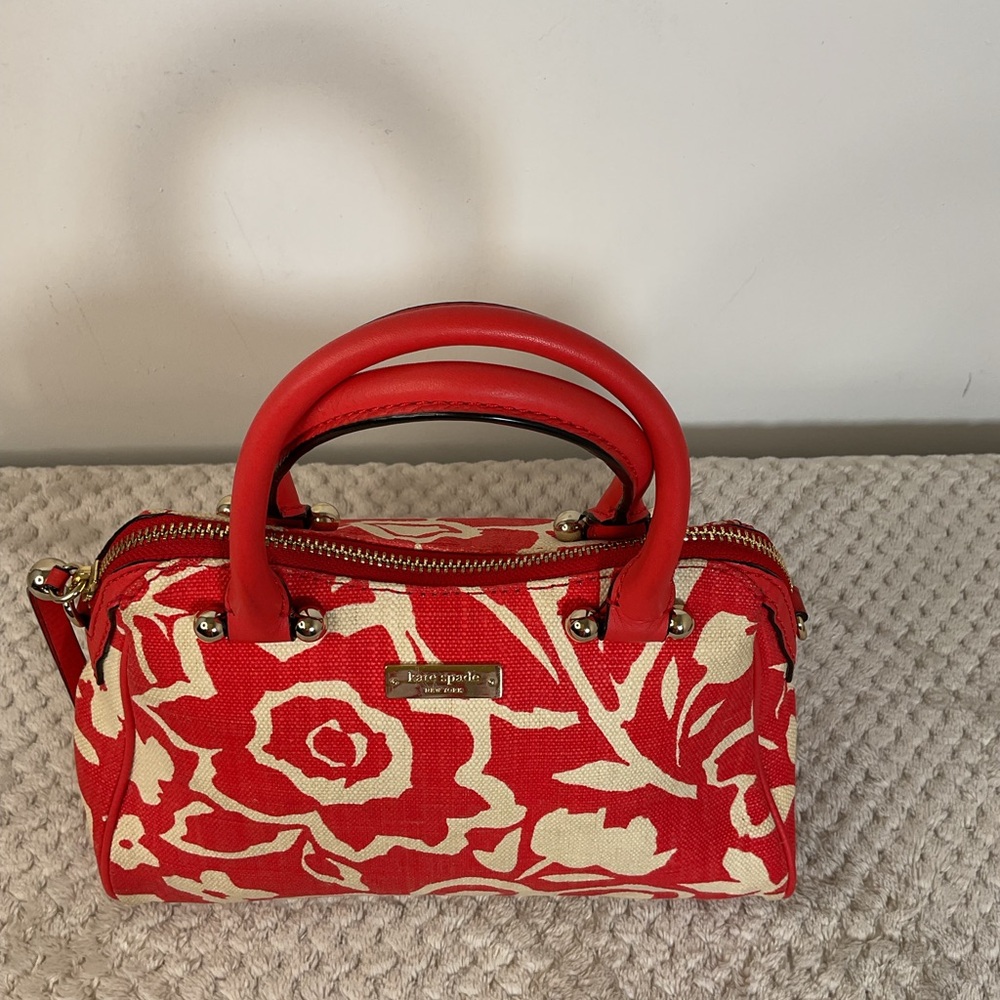 Kate Spade Red Flower Handbag - Picture 2 of 13